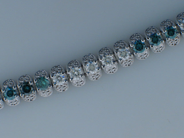 Ladies Blue Diamond Bracelet — Bendor Jewelry, Los Angeles