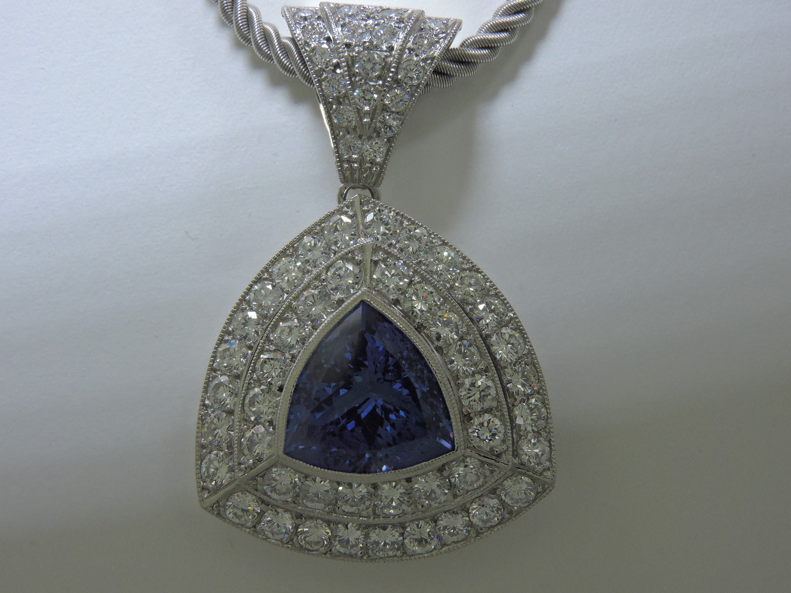 Diamond Pendant With Tanzanite — Bendor Jewelry, Los Angeles